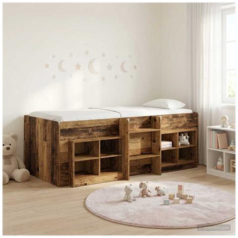 Struttura Letto Loft con Mobile 3 pz Legno antico - Foto 2
