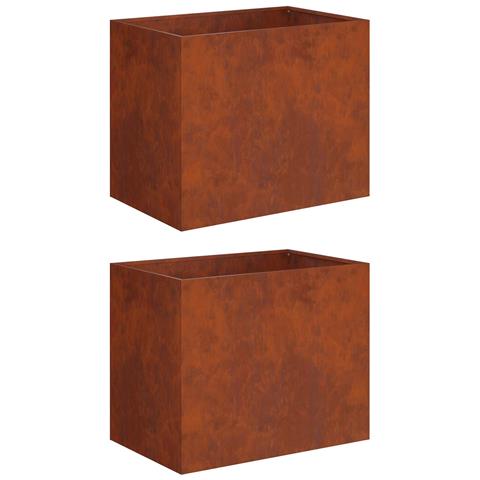 Vaso da giardino 2 pz Ruggine 60 x 40 x 50 cm Acciaio Corten - Foto 1