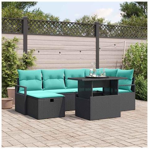 Set Divano da Giardino 7 pz polyrattan - Foto 10