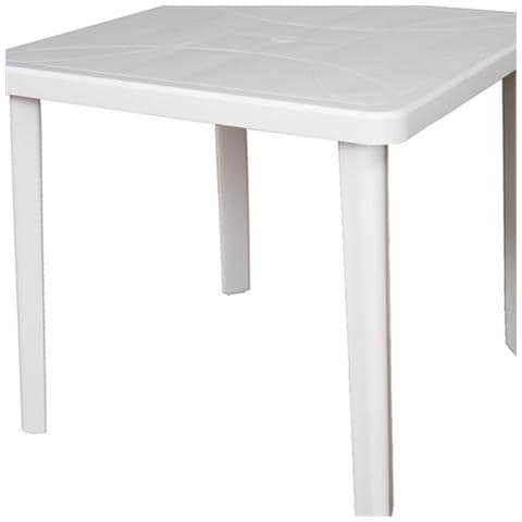 Tavolo in polipropilene colore bianco cm 80x80xH 72 - Foto 1
