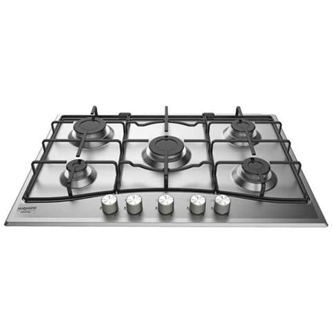 HOTPOINT Piano Cottura PCN 752 T / AS / HA a Gas 5 Fuochi Gas Colore Nero e Inox