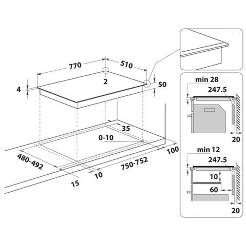 Piano Cottura WL S3377 BF a Induzione 4 Zone Cottura da 77 cm Colore Nero - Foto 2