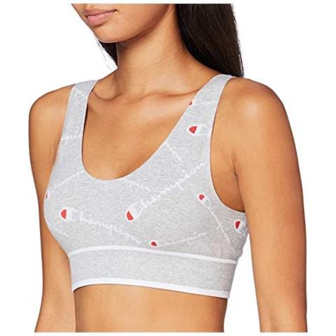 Seamless Bralette Reggiseno Sportivo, Logo Grigio E Bianco, Xl Donna - Foto 1