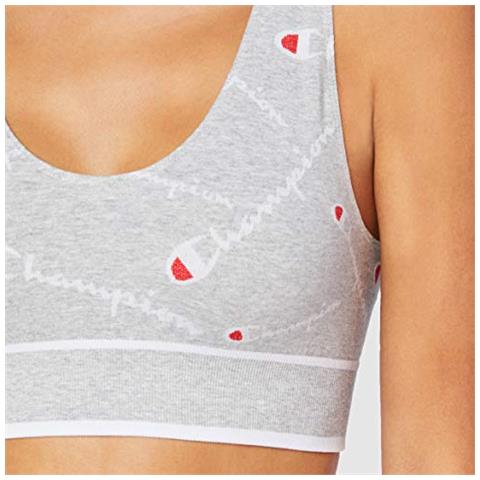 Seamless Bralette Reggiseno Sportivo, Logo Grigio E Bianco, Xl Donna - Foto 3