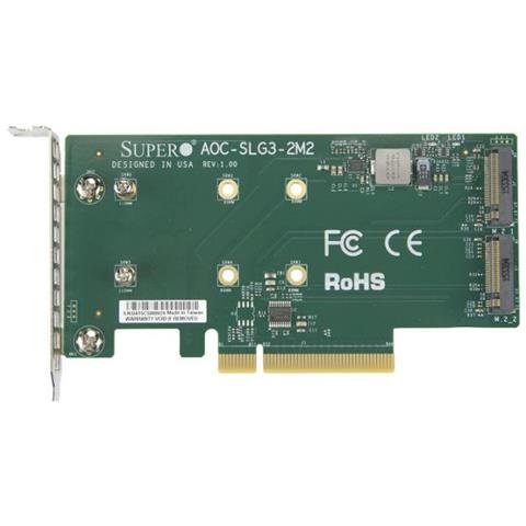 Aoc-slg3-2m2 - Pcie - M.2 - Basso Profilo - Pcie 3.0 - Verde - 10 - 55 Ââ°c - Foto 1