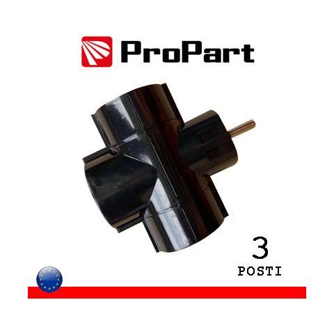 Adattatore 3 Pos Schuko Spina Schuko 16a Nero Polybag - Foto 1