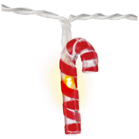 Stringa 10 Led Lecca Lecca Natalizio Ip20 Bianco Caldo A Batteria Con Timer - Foto 1