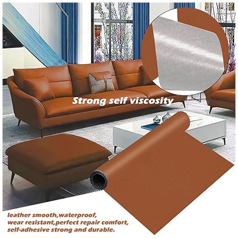 Toppa Di Riparazione Autoadesiva In Pelle Brown - Foto 5