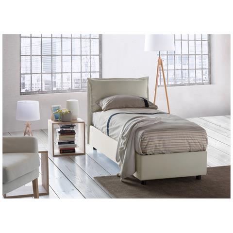 TALAMO ITALIA Letto Singolo Carla Letto Contenitore Con Rivestimento In Tessuto 100% Made In Italy Apertura Frontale Adatto Per Materasso Cm 90x200 Beige TALAMO ITALIA Letto Singolo Carla Letto Contenitore Con Rivestimento In Tessuto 100% Made In Italy Apertura Frontale Adatto Per Materasso Cm 90x200 Beige