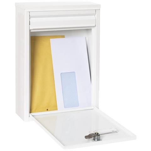 Zaguán E5751 Cassetta Postale Individuale In Acciaio, Cassetta Postale Da Esterno O Raccogliposta, Dimensione S (din A5), Bianco - Foto 3