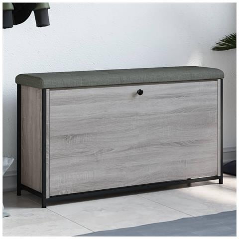 Panca Portascarpe Cassetto Ribaltabile Grigio Sonoma 102x32x56 - Foto 1