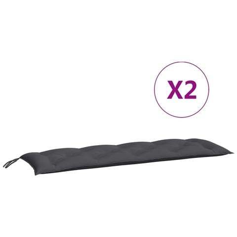 Cuscini Panca Giardino 2pz Antracite 150x50x7cm Tessuto Oxford - Foto 2
