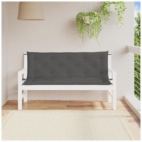 Cuscini Panca Giardino 2pz Antracite 150x50x7cm Tessuto Oxford - Foto 1