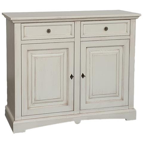 MOBILI 2G Credenza Shabby Ante Legno Avorio Anticato 117x46x96