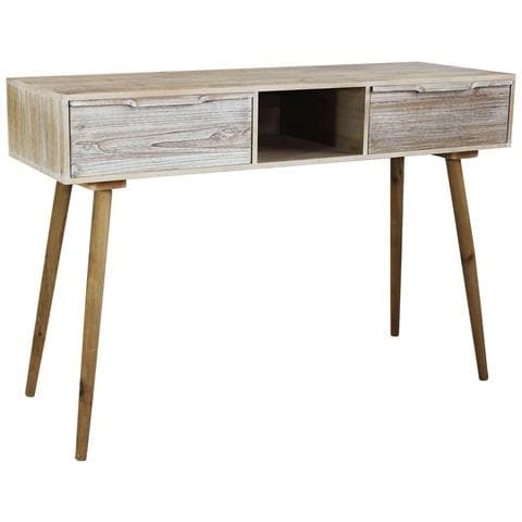 Tavolino Consolle Da Interno Con 2 Cassetti In Legno Di Paulownia 120x40x80h Cm - Foto 1