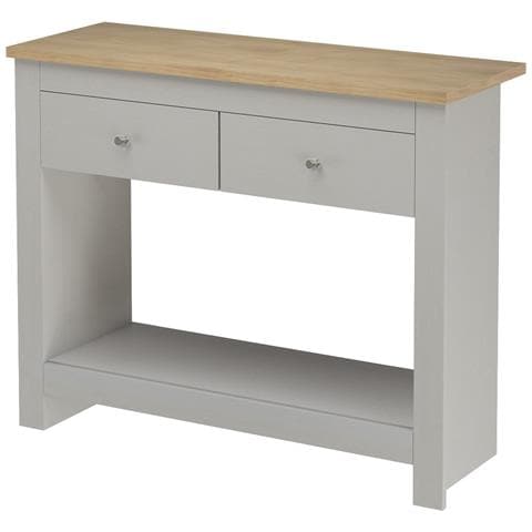 Emerald Consolle Con 2 Cassetti In Mdf Rovere E Grigio - Foto 1