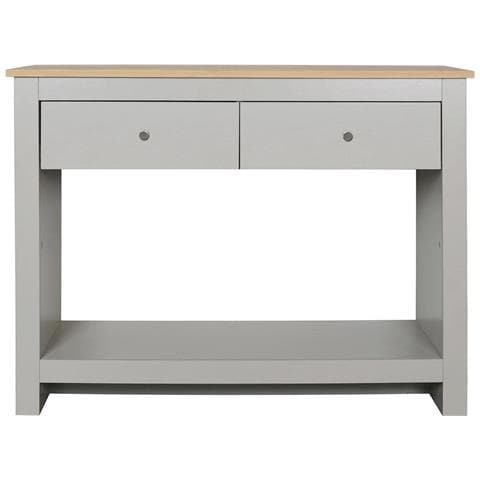 Emerald Consolle Con 2 Cassetti In Mdf Rovere E Grigio - Foto 2