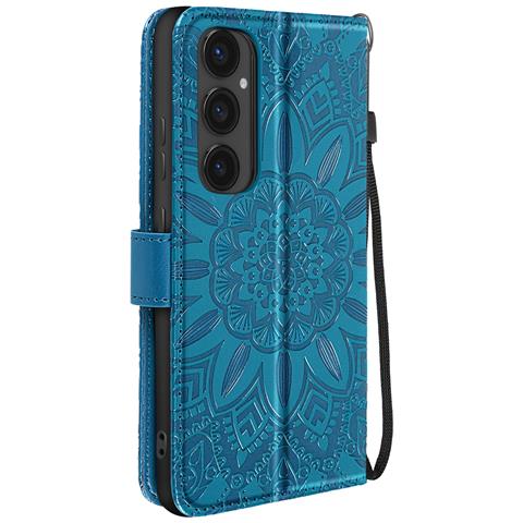 Custodia Mandala Fiori Per Samsung Galaxy S24 Fe Portacarte Cordino - Foto 1