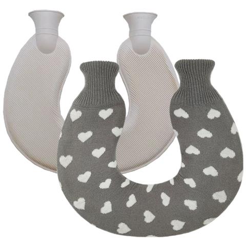 Borsa Dell'acqua Calda A Forma Di U Lavorata A Maglia Con Copertura Grey - Foto 1