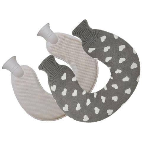 Borsa Dell'acqua Calda A Forma Di U Lavorata A Maglia Con Copertura Grey - Foto 2