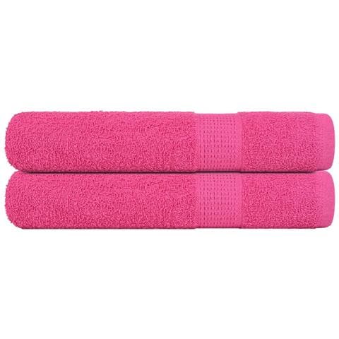 Asciugamani Per Sauna 2 Pz Rosa 80x200 Cm 360 G /m 100% Cotone - Foto 1