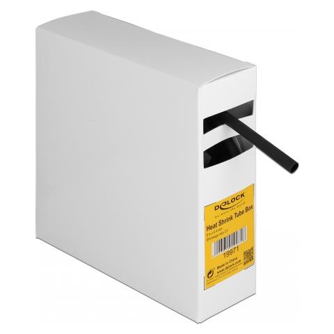 Scatola di per tubi termorestringenti con adesivo interno, rapporto di restringimento 3:1, 5 m x 6,4 mm nera - Foto 1