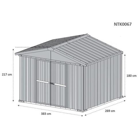 Box Deposito Garage Giardino In Lamiera Zincata 403x269cm X H 215cm - 149kg - 10,84mq Verde - Foto 2