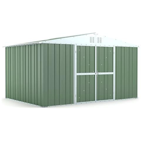 Box Deposito Garage Giardino In Lamiera Zincata 403x269cm X H 215cm - 149kg - 10,84mq Verde - Foto 1