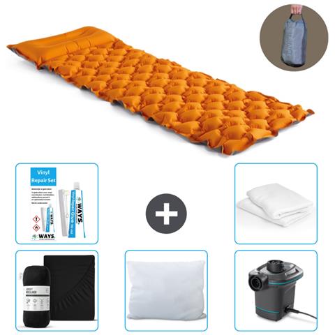 Set Materassino Gonfiabile - 191x71x11 Cm - Oranje - Include Accessori Coordinati Cb6 - Foto 1