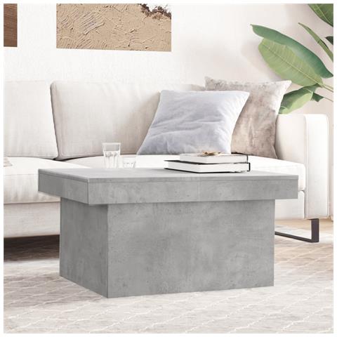 Tavolino Salotto Grigio Cemento 80x55x40 Cm Legno Multistrato - Foto 8