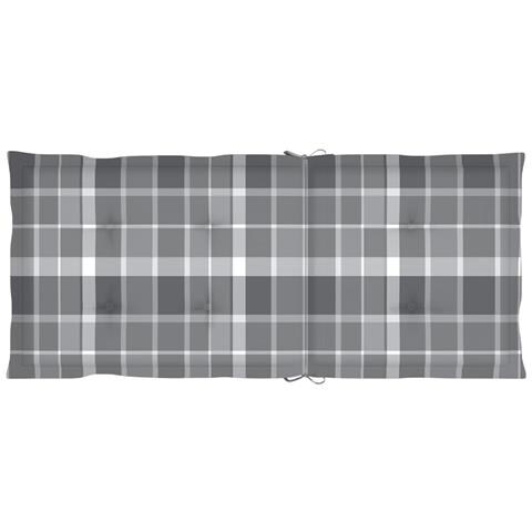 Sedie Giardino 2 Pz Con Cuscino Grigio A Quadri Teak Massello - Foto 8