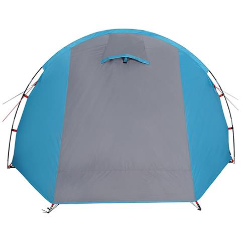 Tenda da Campeggio a Tunnel per 4 Persone Blu Impermeabile - Foto 9