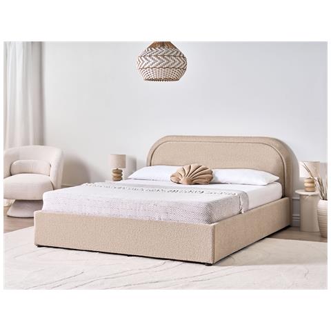 Letto Contenitore Bouclé Quillien 160 X 200 Cm Beige - Foto 1