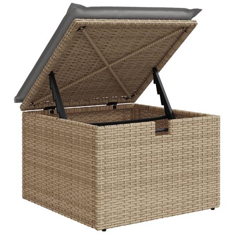 Set di divani da giardino in 6 pezzi con cuscini beige polirattan, Divano da giardino a 2 posti con cuscini beige polirattan - Foto 8