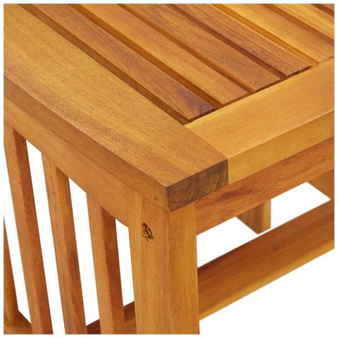 Tavolo Laterale da Giardino  Marrone 45x45x50 cm in Legno Massello di Acacia - Foto 9