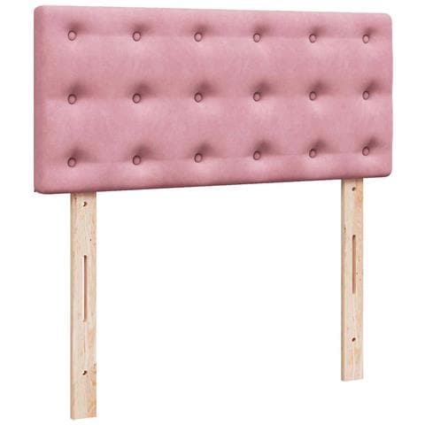 Struttura Letto Pouf con Materasso Rosa 90x200 cm in Velluto - Foto 9