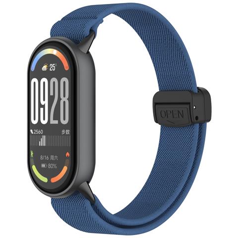 Cinturino Elastico Intrecciato Con Chiusura Magnetica E Punta In Metallo Compatibile Con Xiaomi 10/9/8 - Grigio Blue - Foto 1