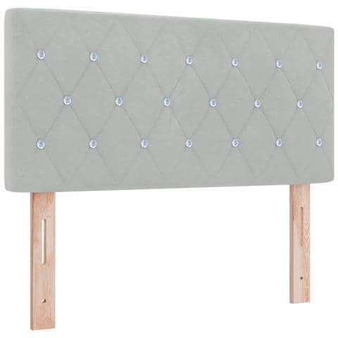 Testiera LED Argille con testiera Grigio chiaro 90 cm Velluto - Foto 1