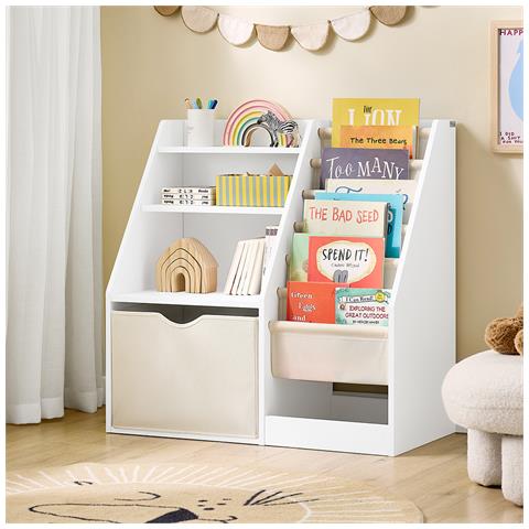 Sobuy Libreria Montessori Per Bambini Cesta Scaffale Portagiochi Salvaspazio In Bianco - Foto 2