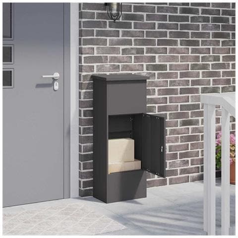 Cassetta per pacchi Nero 44.5 x 29 x 110.5 cm Acciaio - Foto 2
