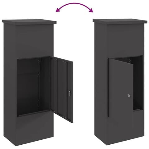 Cassetta per pacchi Nero 44.5 x 29 x 110.5 cm Acciaio - Foto 9