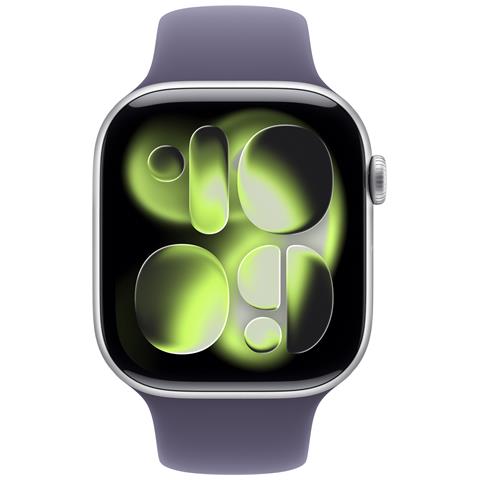 Watch Series 11 GPS 46mm Cassa Alluminio Argento con Sport Band Viola Nebbia - M /L - Foto 2