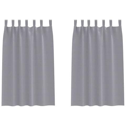 Tende con tende 2 pcs Grigio chiaro 175x140cm Poliestere - Foto 1