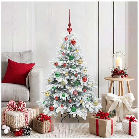 Albero di Natale artificiale con 150 LED Bianco 120 cm PE e PVC - Foto 2