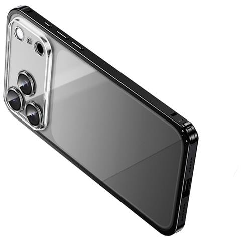 Elegante Custodia Magnetica Nera Compatibile Con Iphone 17 - Fibbia A Molla E Retro Trasparente - Foto 1
