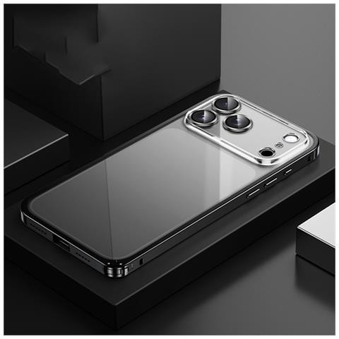 Elegante Custodia Magnetica Nera Compatibile Con Iphone 17 - Fibbia A Molla E Retro Trasparente - Foto 5