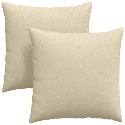Cuscini da Divano 2 pcs Crema 80 x 80 cm Tessuto - Foto 1