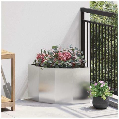Vaso d'angolo Argento 45 x 45 x 35 cm Acciaio inossidabile - Foto 2