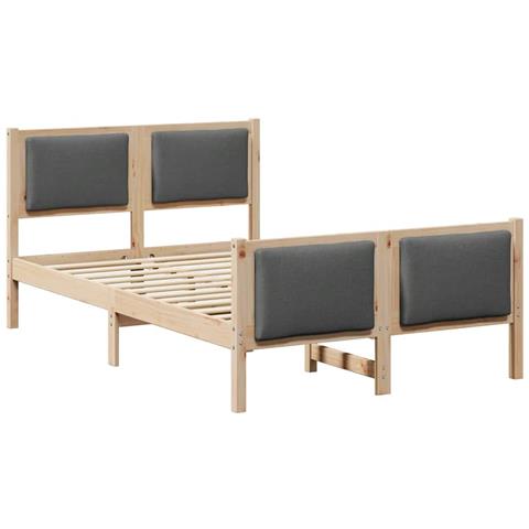 Struttura del letto Grigio scuro 120 x 190 cm Tessuto - Foto 1