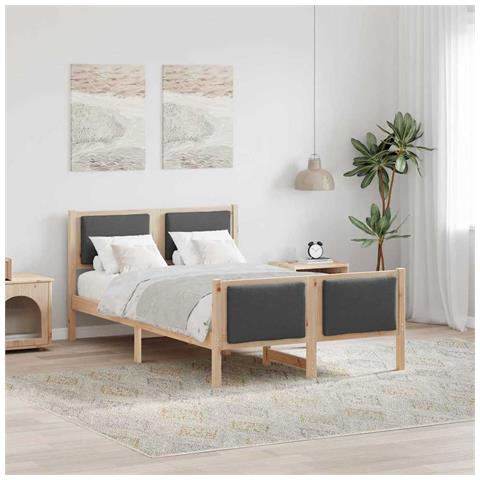 Struttura del letto Grigio scuro 120 x 190 cm Tessuto - Foto 2